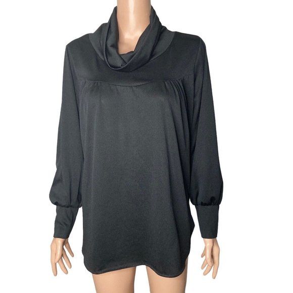Vintage Avon Blouse Womens Size 8L Medium Black Turtleneck - Picture 6 of 12